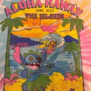 Colorful Aloha Hawaii Graphic Tee LILO AND STITCH